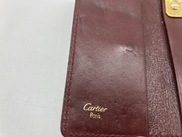 B1-120 カルティエ Cartier マストライン 4連フック キーケース ボルドー_画像4