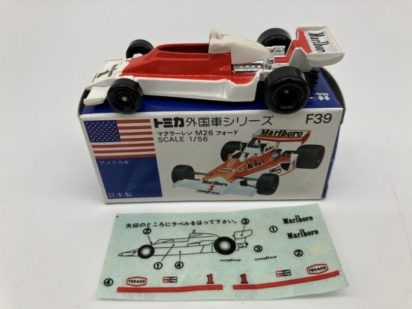 B1-336 当時物 レトロ トミカ 外国車シリーズ トミー TOMICA ミニカー 保管品 日本製 F39 マクラーレン M26 フォード マルボロの画像1