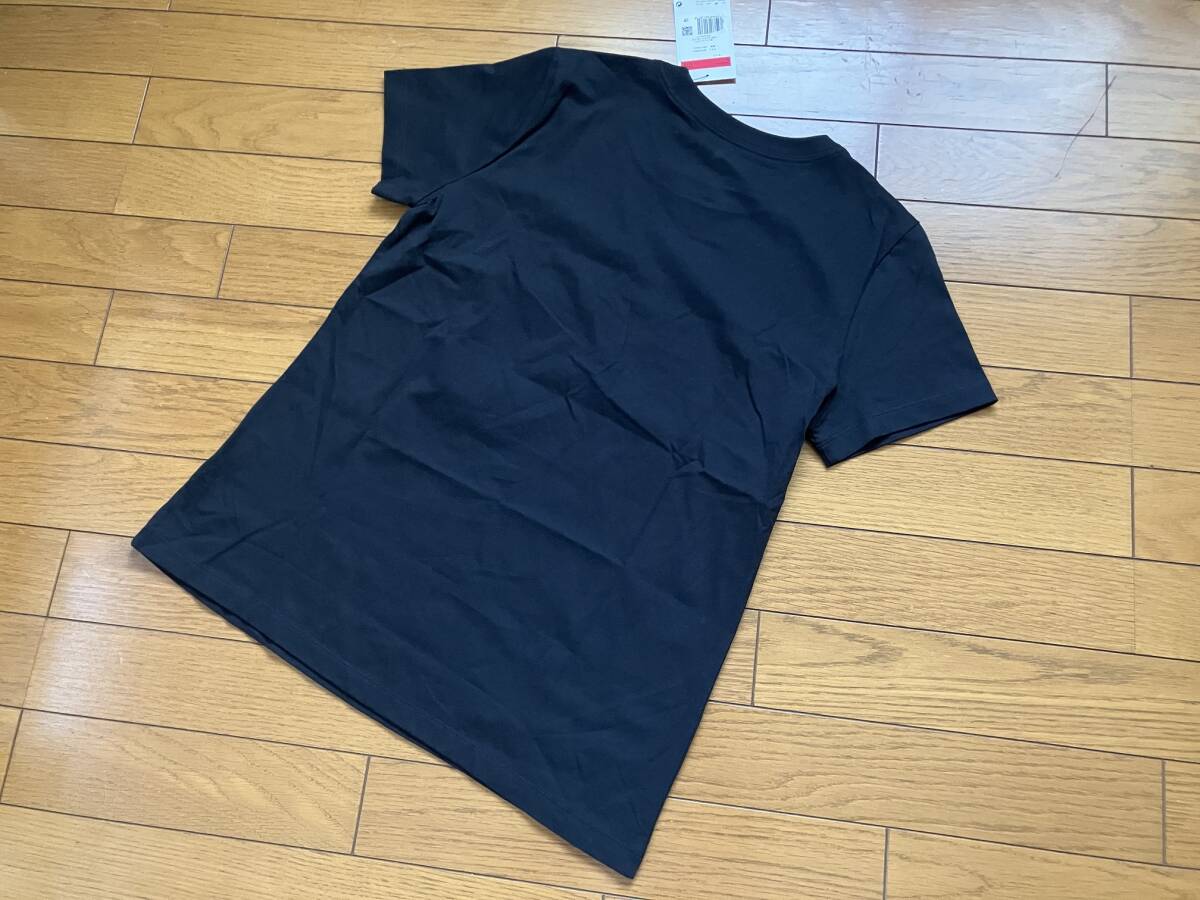 ♪新品タグ付 NIKEナイキ フロントロゴ コットン半袖Tトップ 黒 L ランニング ダンス ヨガ Tシャツの画像4