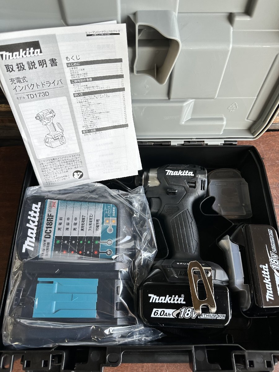 未使用 makita 充電式インパクトドライバ TD173DＲＧＸＢ ブラック 18V マキタの画像2