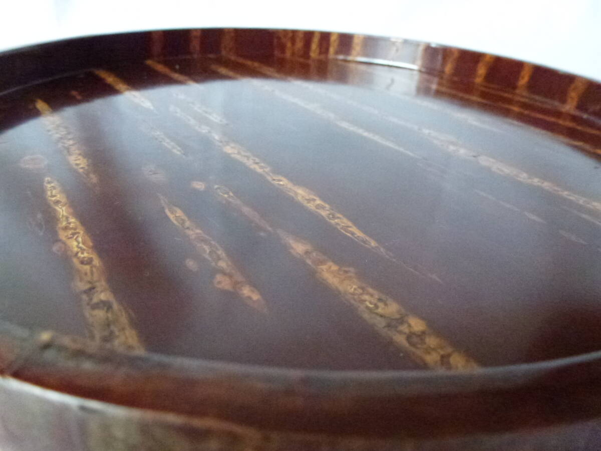 樺細工 丸茶盆 お盆 / 伝統工芸 八柳 / 直径約26,5cm の画像2