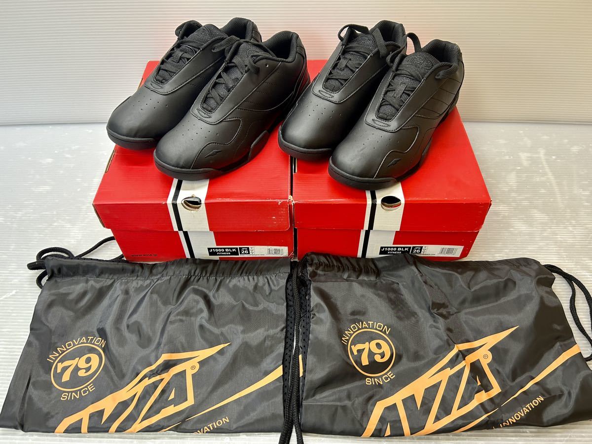 AVIA[ фитнес обувь /J1000-BLK] нравится . размер ....2 пар комплект 26/27/27.5/28/28.5cm чёрный / черный спортивные туфли / обувь не использовался товар 