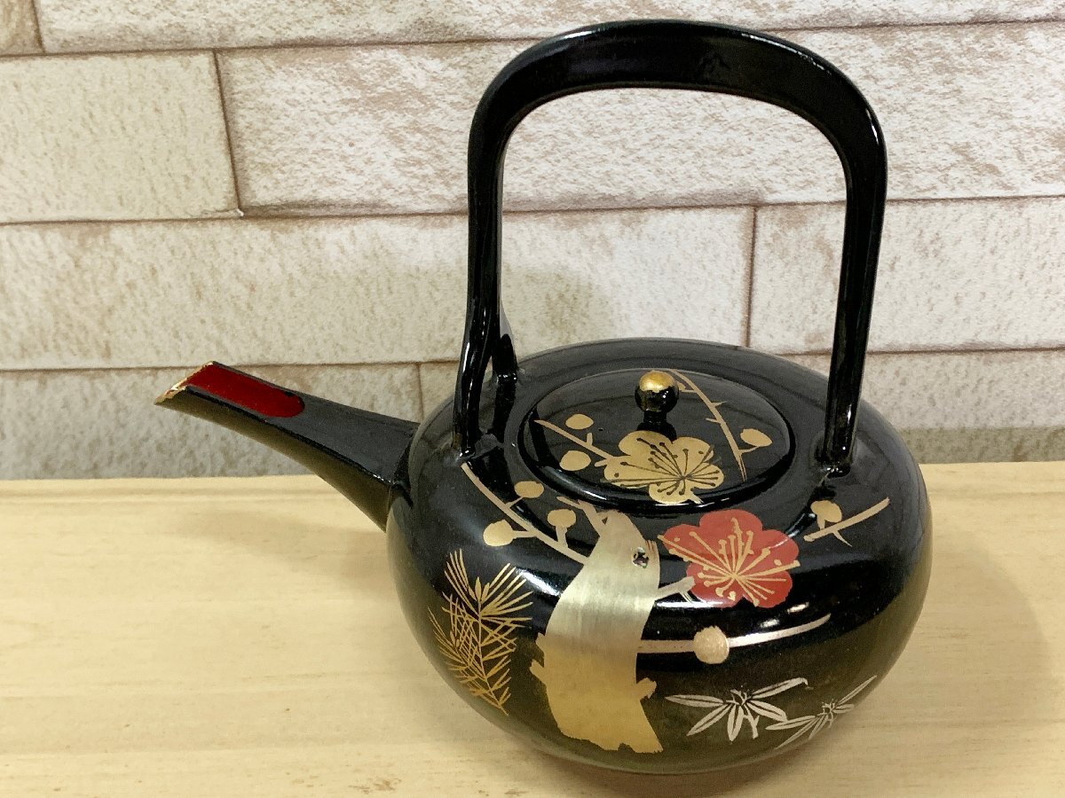 高級会津塗 御屠蘇器 蒔絵師 佐藤長悦 松竹梅 正月 漆器 漆塗り うるし 和食器 酒器 共箱有り_画像4