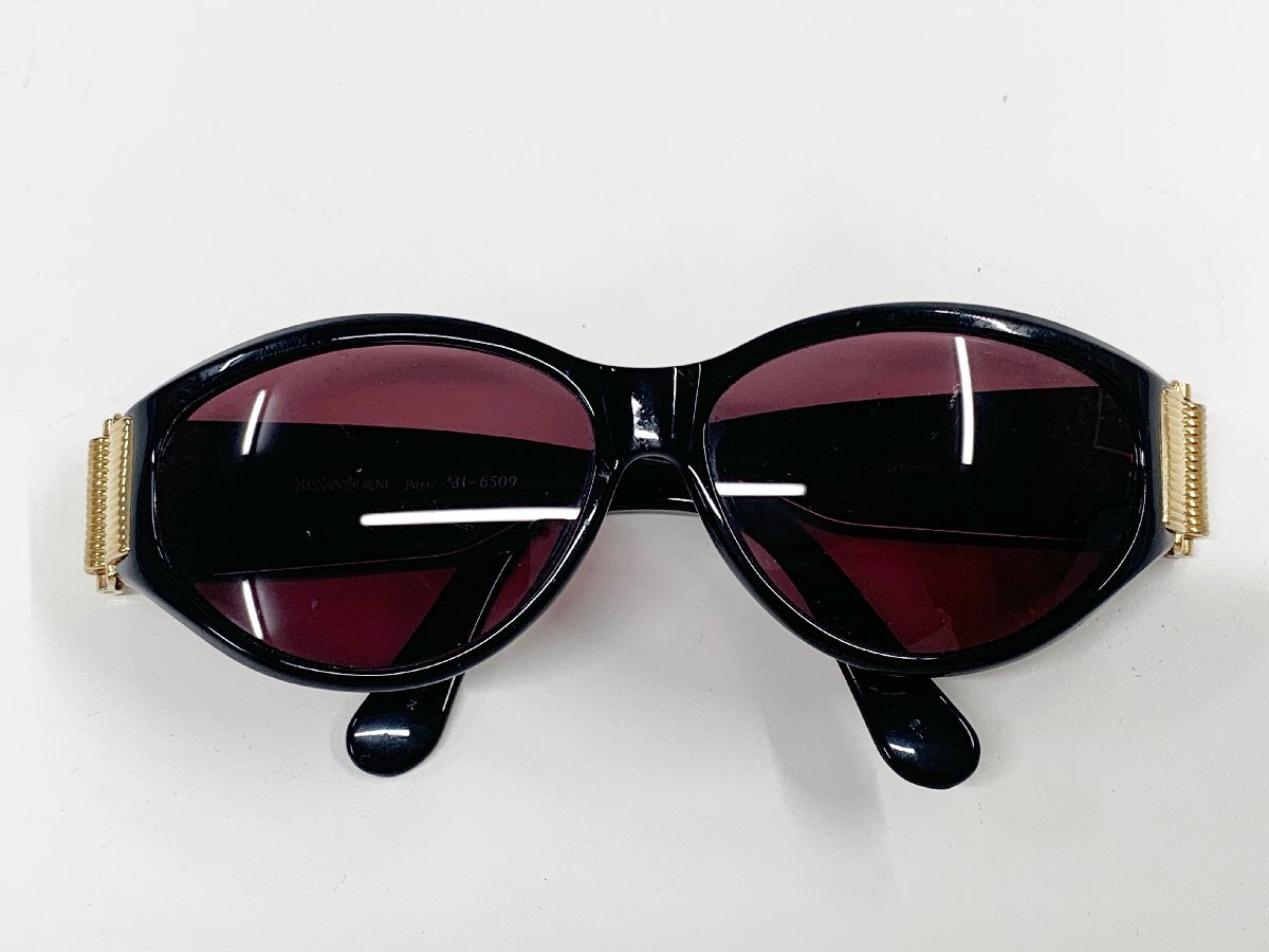 イヴサンローラン YVES SAINT LAURENT YSL サングラス 31-6509 ブラック レディース ヴィンテージ UV 日本製 sunglasses カラーレンズの画像2