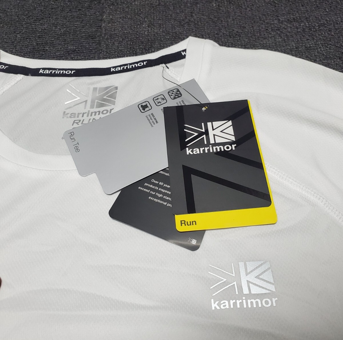 新品　Karrimor Run　イギリス　半袖Tシャツ　ラーニング　高級　ジョギング　トレーニング　反射材　白 インタナショナルサイズL