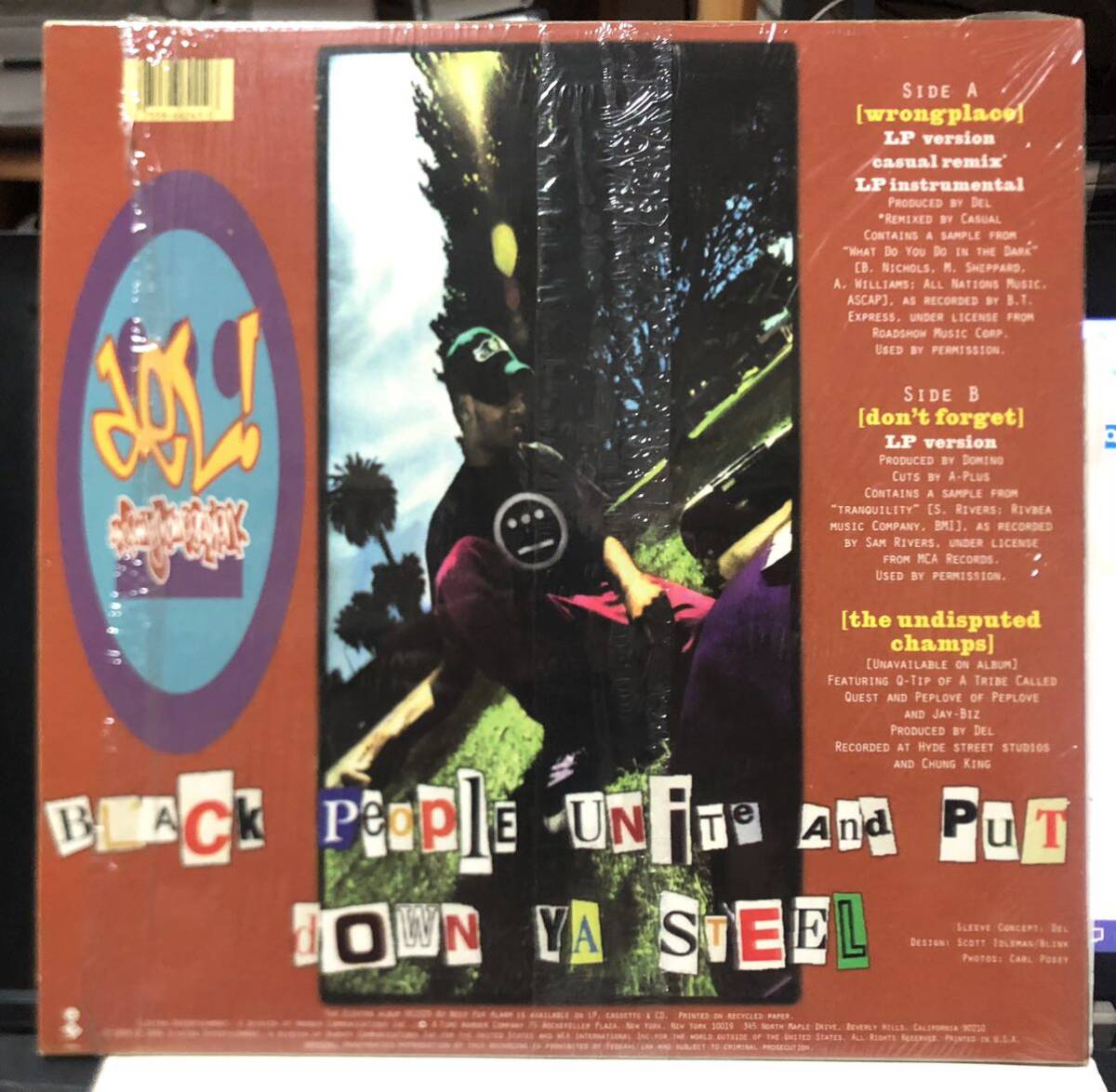 レア シュリンク 1994 Del The Funky Homosapien / Wrongplace / The Undisputed Champs Feat Q-Tip Original US 12 Elektra 0-66241 絶版_画像2