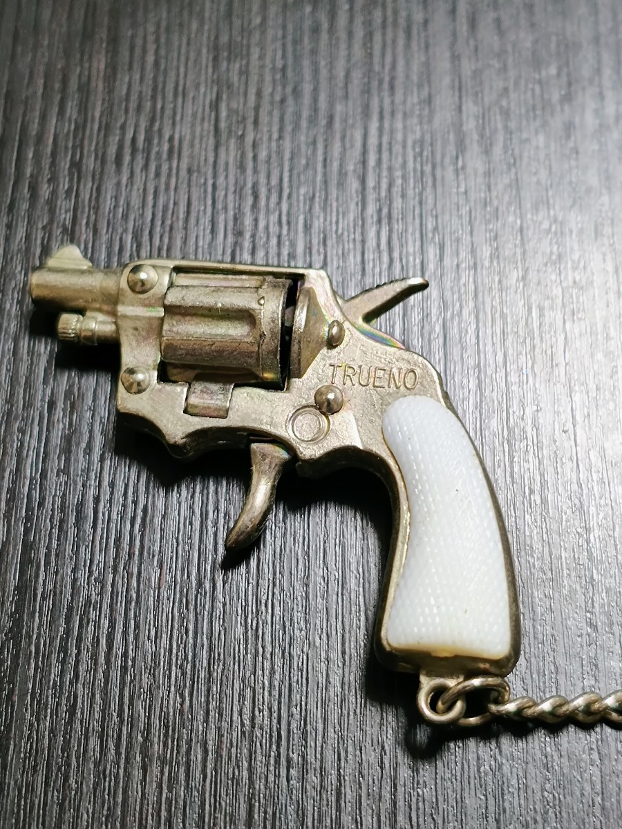 ★レトロ☆GUN★珍品 火薬玉鉄砲 キーホルダー TRUENO Redondo キーチェーン ピストル 銃当時物 現状渡 スペイン製 昭和レトロの画像3