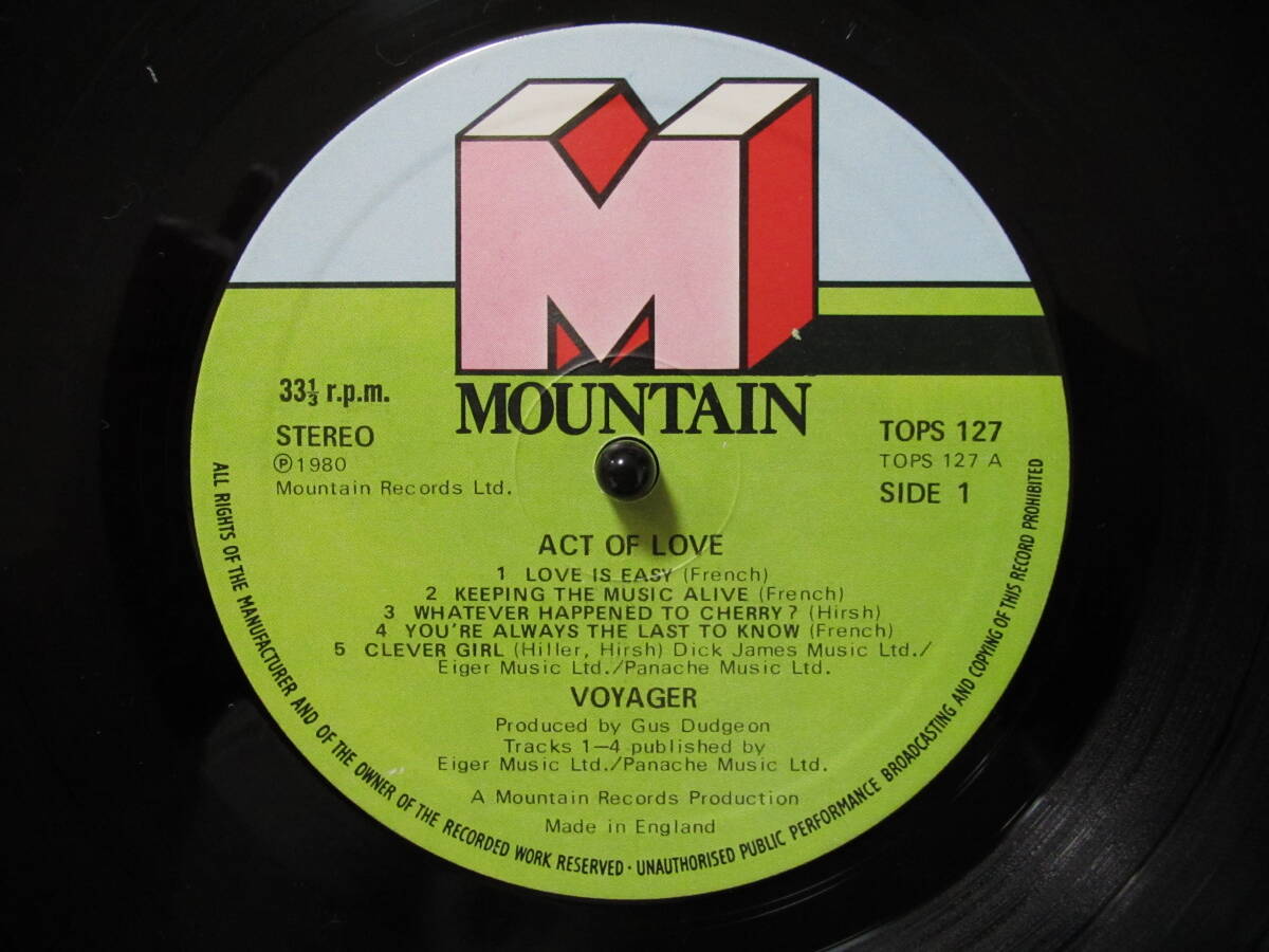VOYAGER/Act Of Love（UK：Mountain TOPS 127）'80 ☆デザイン：Hipgnosis☆の画像3