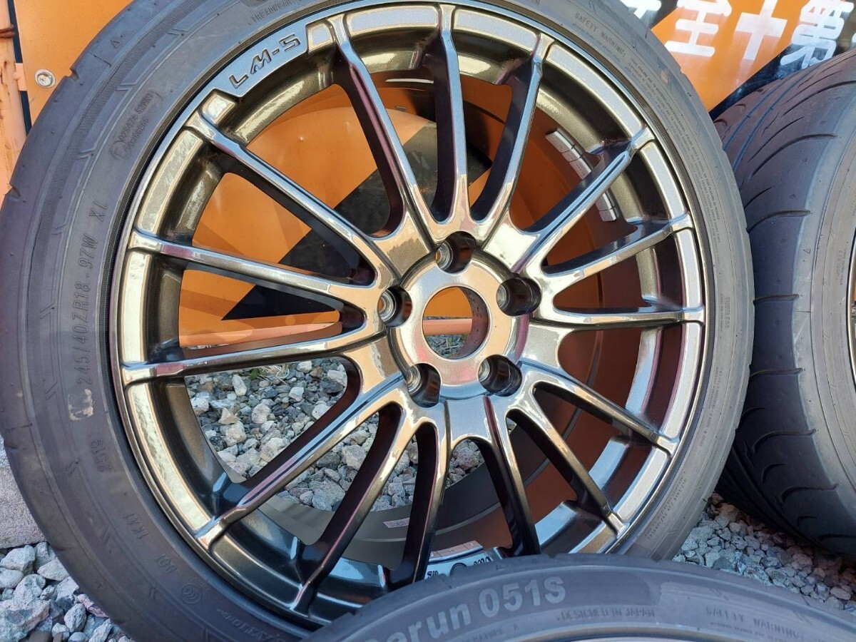 インプレッサ WRXに使用 レアマイスター LM-S 8.5J 18インチ オフセット52 114.3 5H 245/40R18 2019 年 5FIVEX gerun 051S WRX STi_画像4