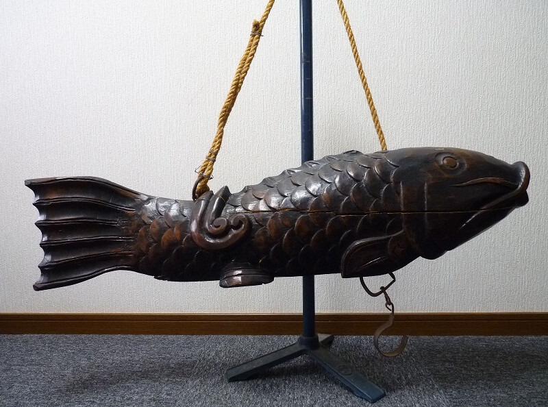 《ＢＴ》特大 時代木彫鯉形自在鉤 全長９０ｃｍ 重量６．７ｋｇ 古民具 囲炉裏道具_画像1