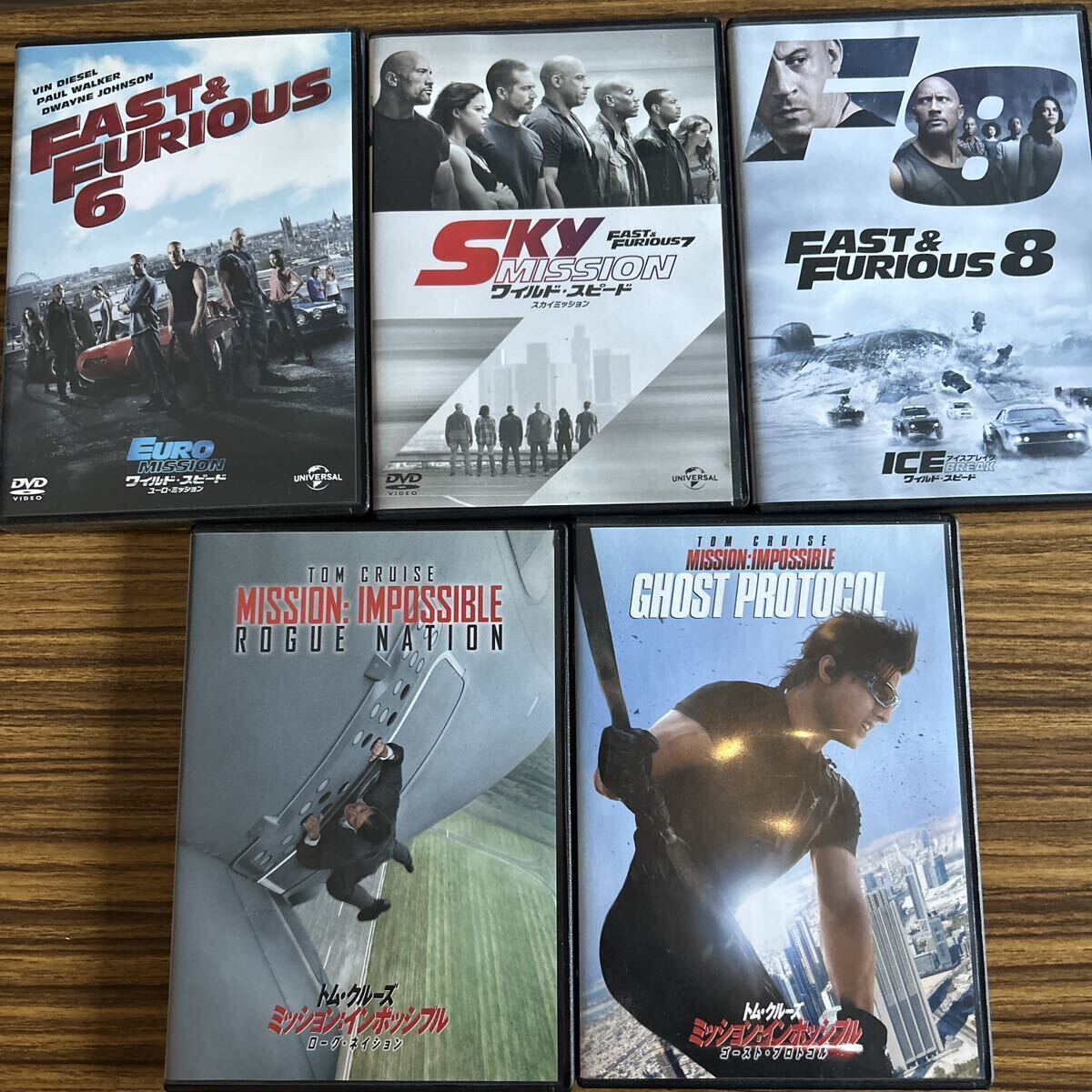 【即決値下】ワイルドスピード 6 7 8 ミッションインポッシブルDVD 5枚セット JET ICE SKYシビック スープラ ランエボ シルビア_画像1