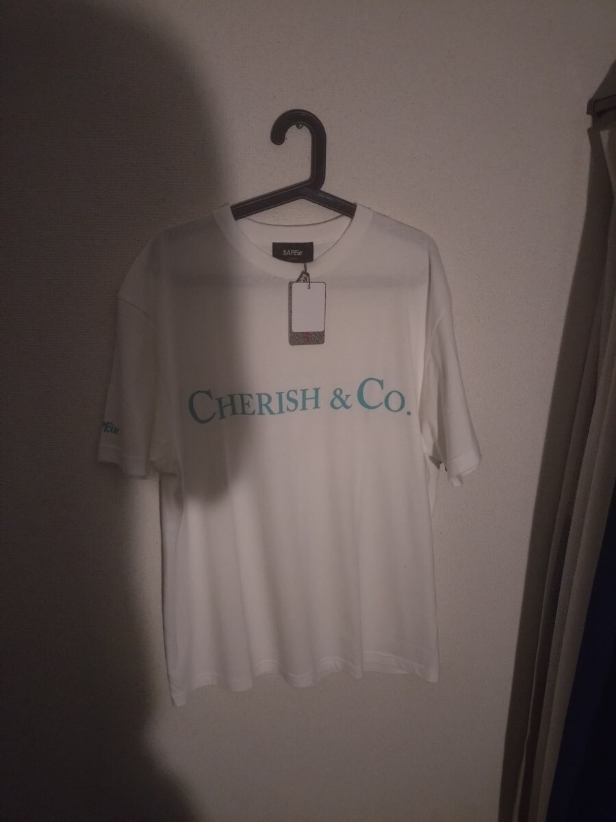 新品 SAPEur CHERISH ＆ CO S/S TEE Black ホワイト 黒 サプール Tシャツ サイズ L 希少 タグ付の画像1