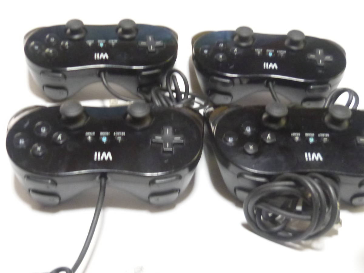 C066【即日配送 送料520円から 動作確認済】Wii クラシックコントローラプロ 4個 RVL-005 黒 クラシックコントローラプロ　PRO　ブラック_画像7