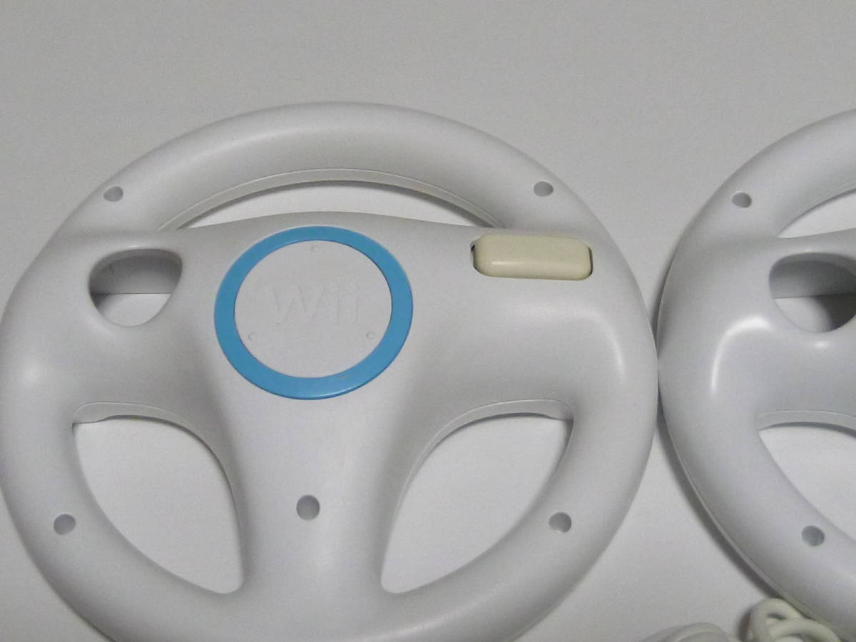 A09【送料無料 即日発送 動作確認済】Wii ハンドル ヌンチャク 2個セット 任天堂 純正 RVL-003 白 ホワイト