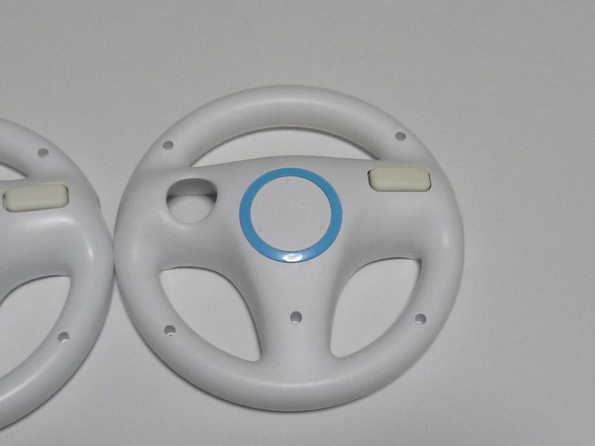 HD013[ free shipping same day shipping operation verification settled ]Wii steering wheel 2 piece set nintendo original white Mario Cart steering gear 