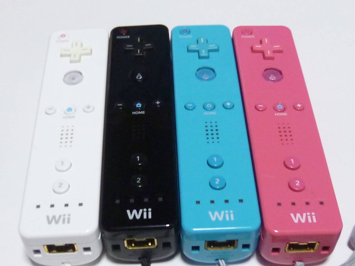 RS05【送料無料 即日発送 動作確認済】Wii リモコン ストラップ 4個セット 任天堂 純正 RVL-003 ピンク ブラック ブルー コントローラー