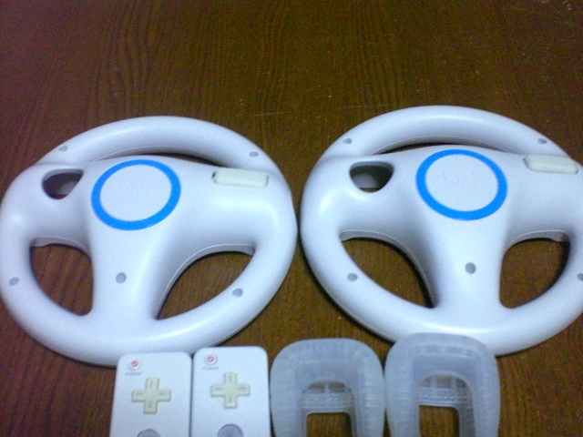 HRJ077【送料無料 即日配送 動作確認済】Wii マリオカート　ハンドル　リモコン ジャケット　ストラップ2個セット　任天堂 Nintendo