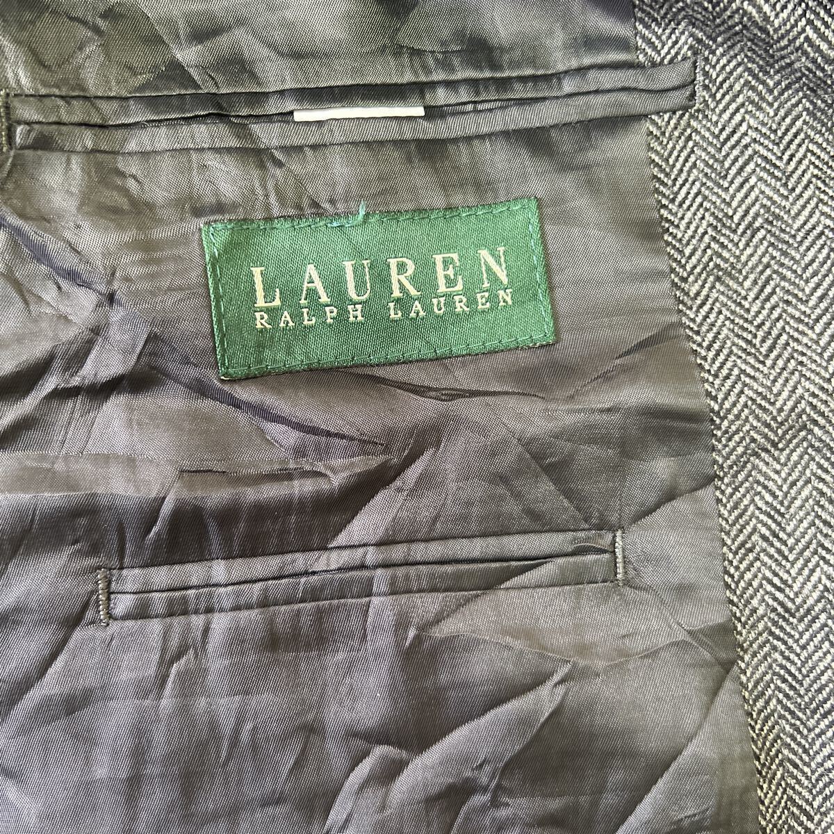 【1スタ】 Lauren Ralph Lauren ローレンラルフローレン ヘリンボーン テーラードジャケットウール メンズ L ラルフローレン_画像4