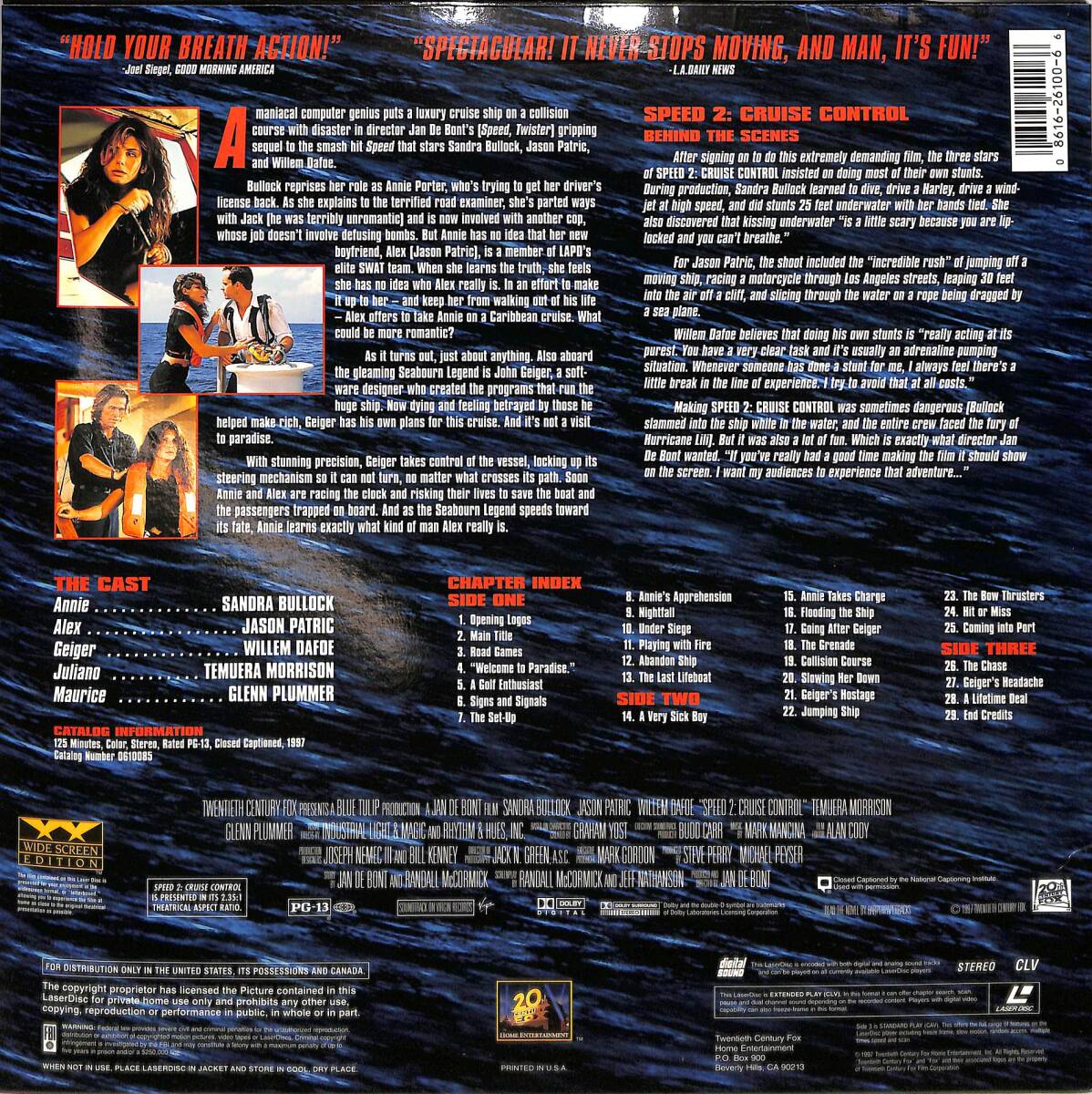 B00154415/LD2枚組/Sandra Annette Bullock「Speed 2 Cruise Control (Widescreen Edition)」の画像2
