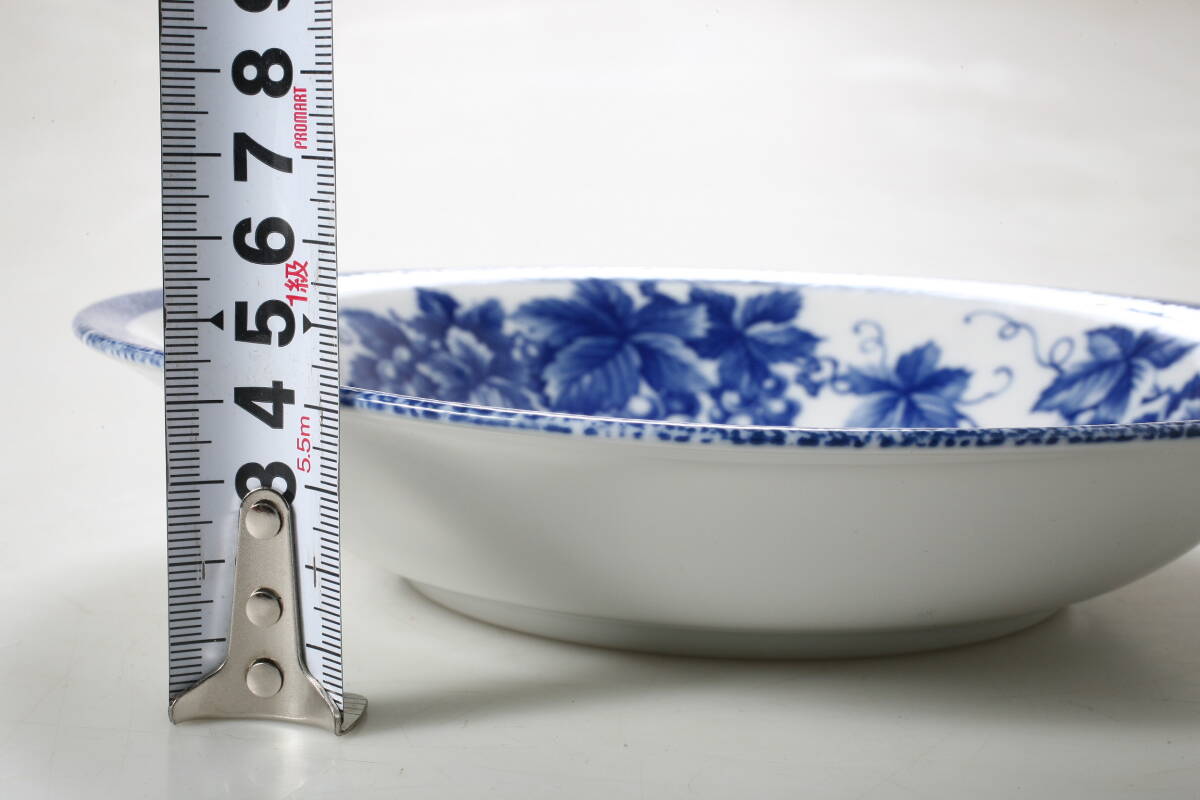 洋食器 中皿 3枚セット 陶器 ブルー 深皿 多様皿_画像4