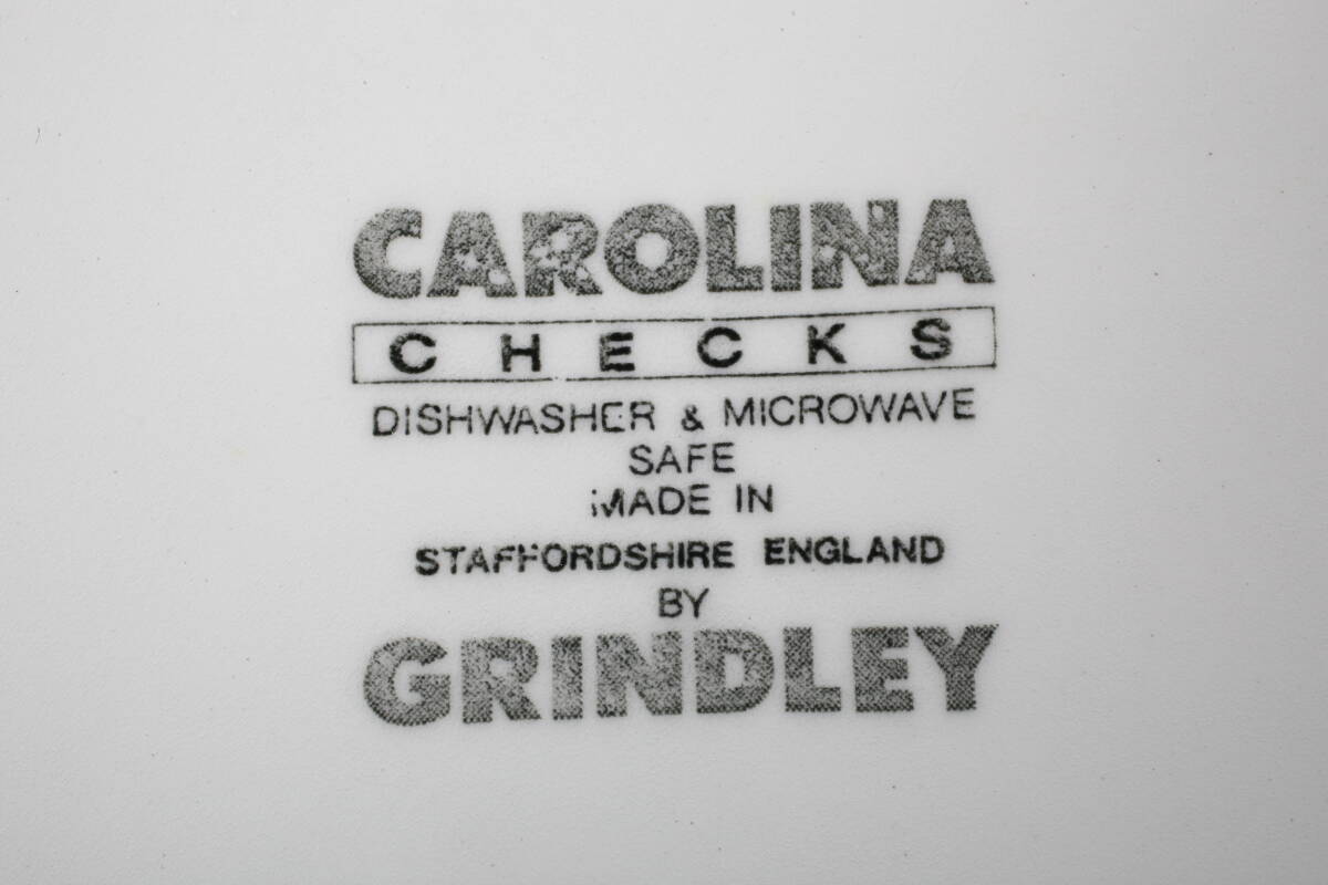 洋食器 プレート 4枚セット CAROLINA CHECKS GRINDLEY ブルー ディナーディッシュ グリンドレー カロリーナ チェックス イギリス製 の画像4