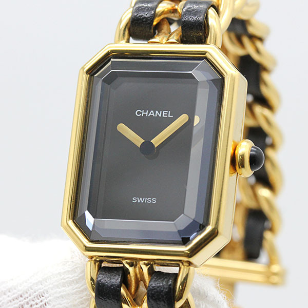 シャネル CHANEL プルミエール Mサイズ H0001 ブラック文字盤 GP/革 レディース腕時計 クォーツ 20mm 女性 人気 ブランド_画像9