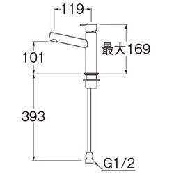 未開封 三栄水栓 SANEI Y50750H-13 単水栓 column 立水栓 Y50750H 定流量機能付 約5L/minの画像3