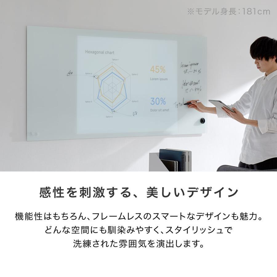 横浜市引取限定 未開封 LOWYA ロウヤ Lisse Premium ガラスボード ホワイトボード 170x80cm スーパーホワイト プレミアムなアイデアボードの画像2