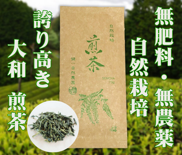 自然栽培 煎茶(70g)★誇り高き大和茶★無肥料・無農薬★無添加★新芽を摘み取り、受け継いだ大和高原の蒸し緑茶製法で揉み上げました♪