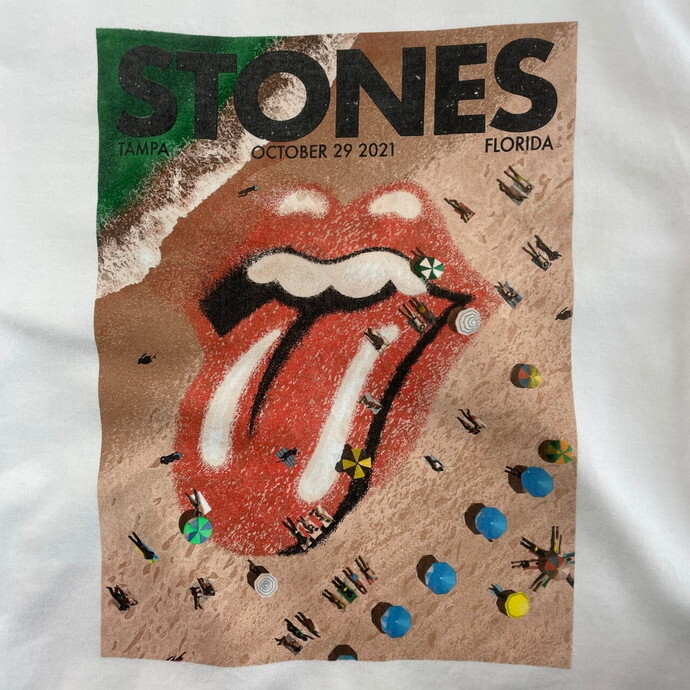 21年 ROLLING STONES ローリングストーンズ バンド ツアー プリントスウェットシャツ メンズM-L相当_画像3