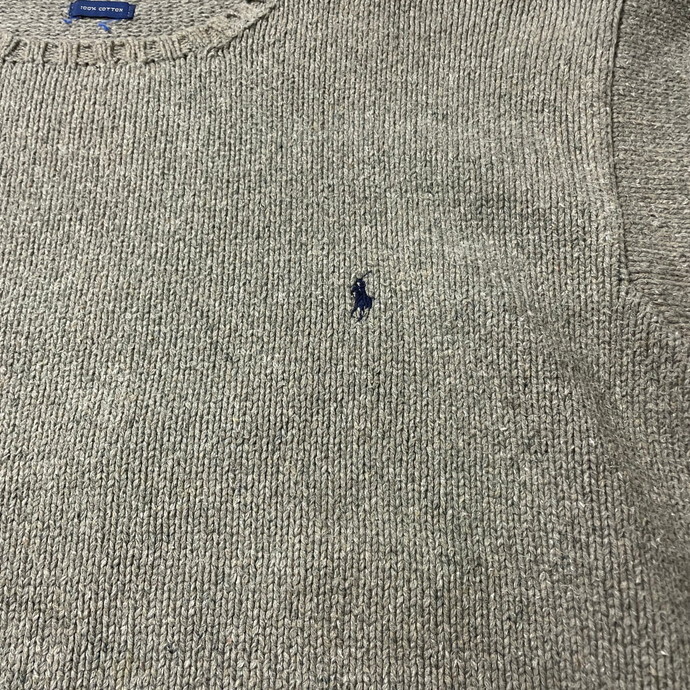 90年代 Polo by Ralph Lauren ポロバイラルフローレン コットンニットセーター メンズXL_画像3