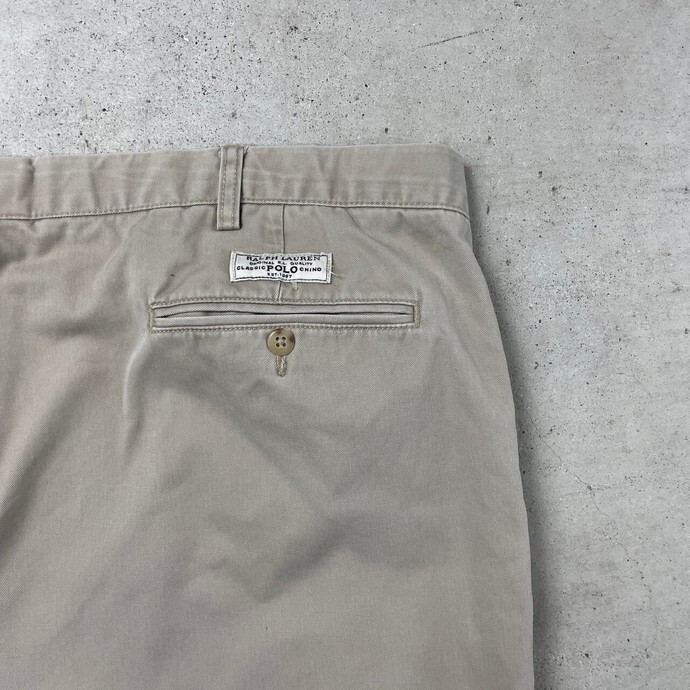 90年代 Polo by Ralph Lauren ポロバイラルフローレン チノパンツ ポロチノ 2タック ANDREW PANT BIG メンズW46B_画像6