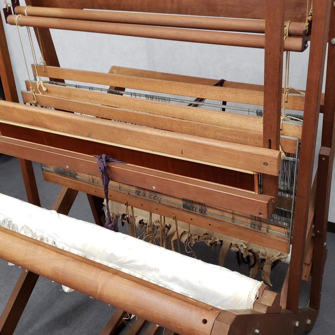  large stepping woven machine weave machine machine woven machine hand weave machine wooden woven thing cloth cloth handicrafts hand made old tool old .. hobby Vintage * pickup t3407*