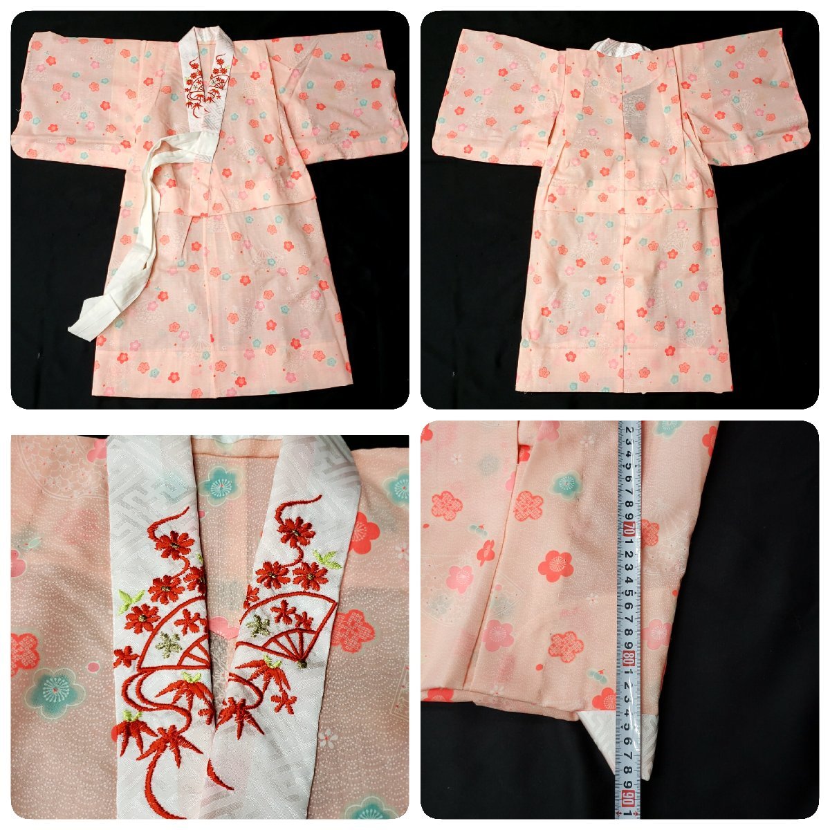  женщина . кимоно кимоно японский костюм "Семь, пять, три" длина 115cm. ткань пальто длинное нижнее кимоно вышивка есть Новый год праздник надеты ежегодные мероприятия девочка костюм [120n262]