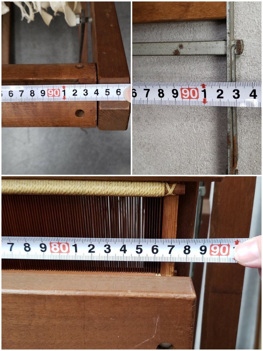  large stepping woven machine weave machine machine woven machine hand weave machine wooden woven thing cloth cloth handicrafts hand made old tool old .. hobby Vintage * pickup t3407*