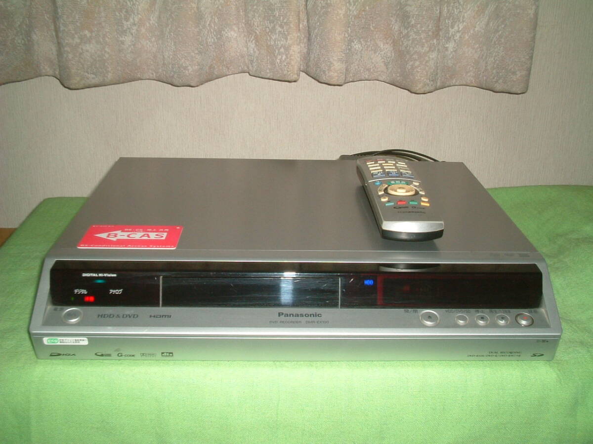 １ヶ月保証　パナソニック DMR-EX100　HDD/DVD/ レコーダー　200GB　純正リモコン　B-CASカード付_画像1