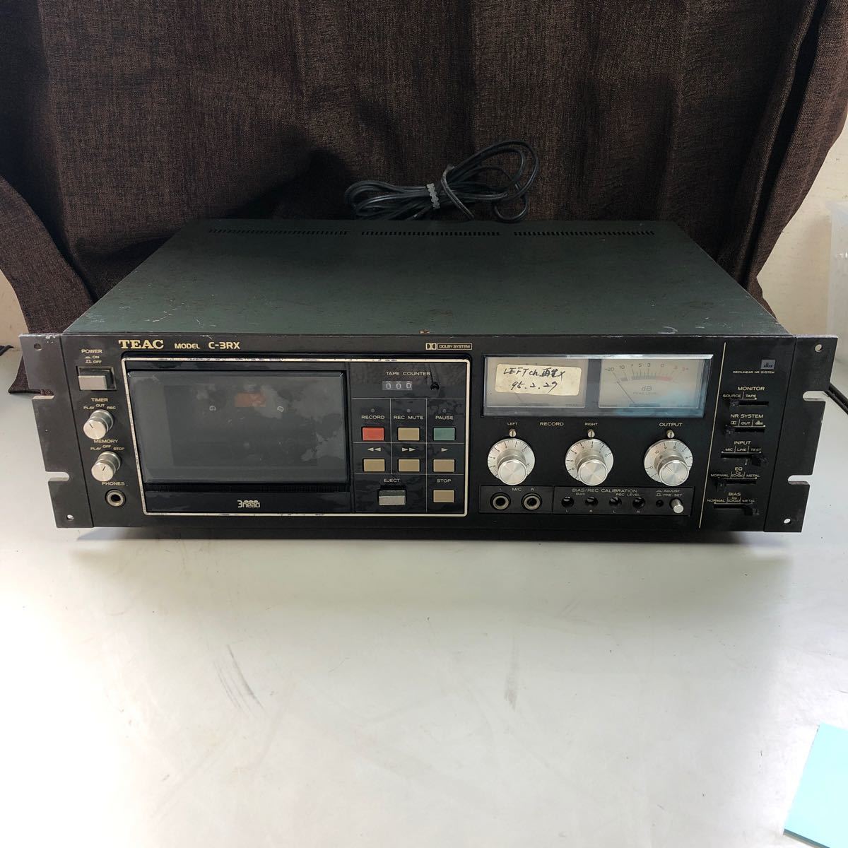 TEAC ティアック カセットデッキ ステレオカセットデッキ C-3RX Dolby STEREO CASSETTE DECK W-0304-22_画像1