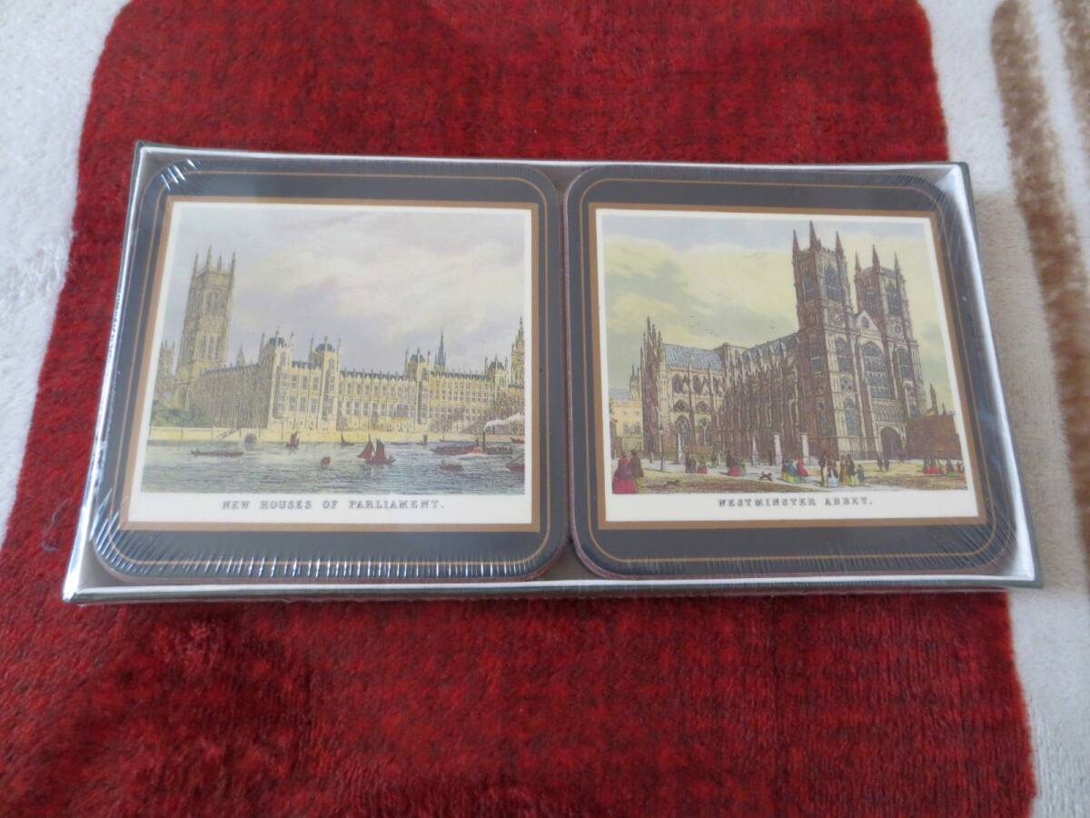 未開封 ハロッズ コースター Harrods 10.5cm x 10.5cm COASTERS 19TH CENTURY LONDONの画像1