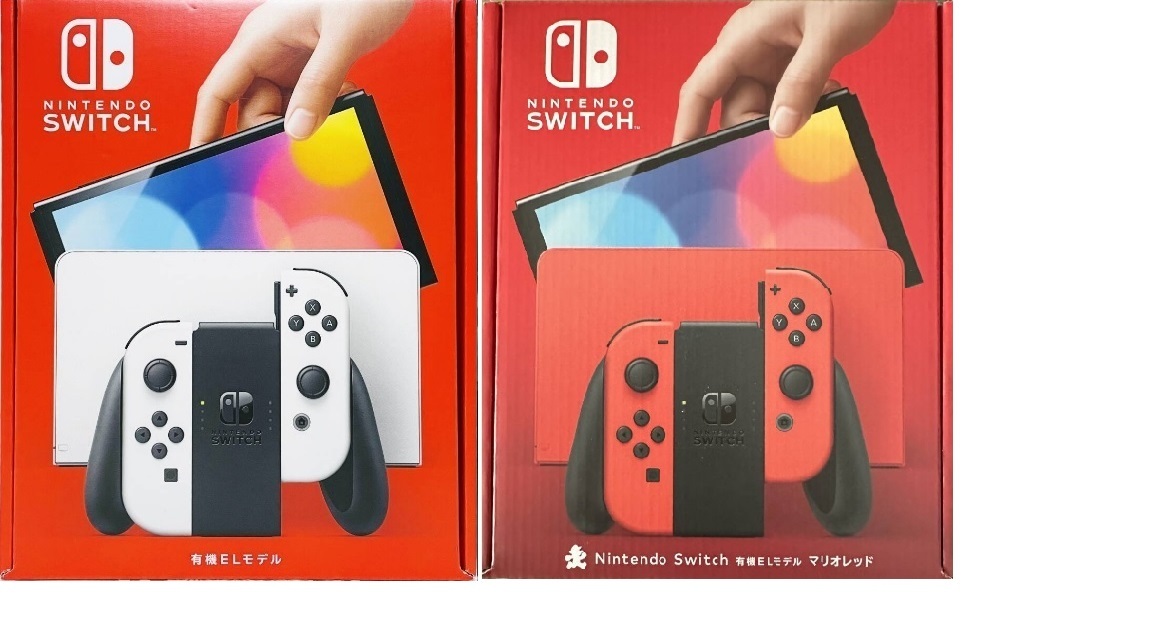 【新品未開封】任天堂 Nintendo Switch 有機ELモデル ホワイト+マリオレッド 2台セット 本体 ニンテンドースイッチ【送料無料】