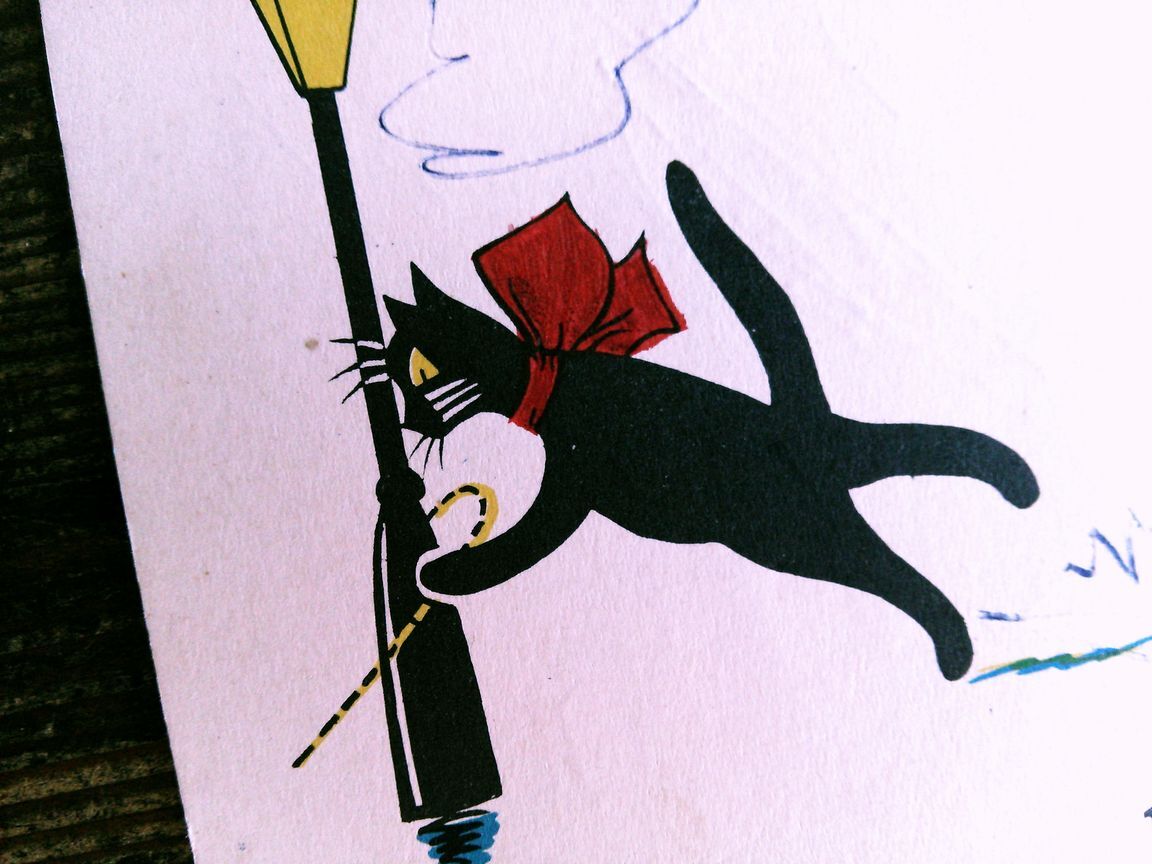 猫(28) W41◆アンティークポストカード フランス ドイツ ベルギー イタリア イギリス ネコ ねこ 子猫 外国絵葉書 ビンテージ_画像3