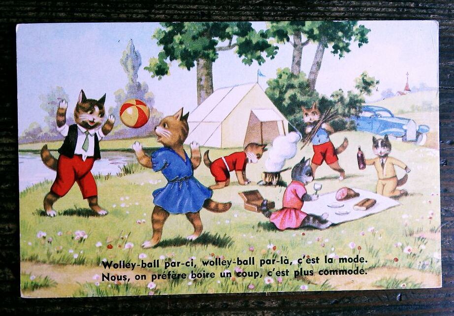 猫(21) W41◆アンティークポストカード フランス ドイツ ベルギー イタリア イギリス ネコ ねこ 子猫 外国絵葉書 ビンテージの画像1