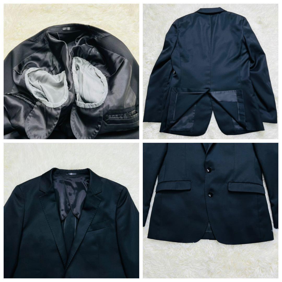  beautiful goods / silk / suit select *SUIT SELECT suit three-piece setup black black gray reversible wool Y5 M