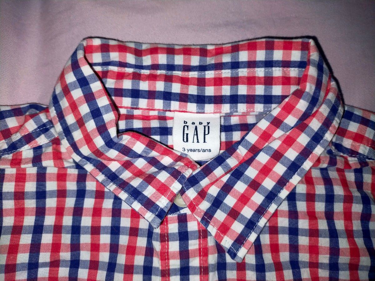 GAP ギャップ 半袖シャツ チェックシャツ ギンガムチェック　カーデガン 上着 80cm 90cm 95cm