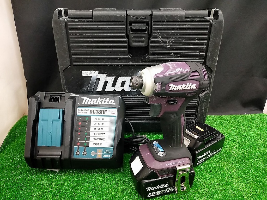 中古品 makita マキタ 18v 6.0Ah 充電式インパクトドライバ TD172DGXAP オーセンティックパープル