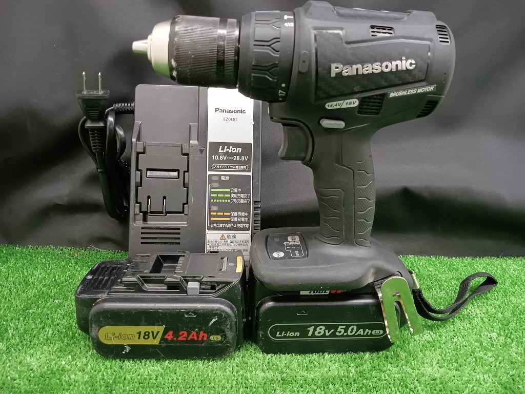 中古品 Panasonic パナソニック 18V 5.0Ah×1 4.2Ah×1 充電 振動機能付 ドリルドライバー EZ79A2_画像1