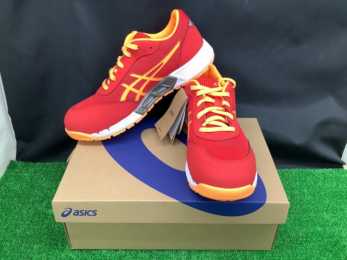 未使用品 アシックス asics 安全靴 ウィンジョブ CP212AC エレクトリックレッド×オレンジポップ 26.5cm