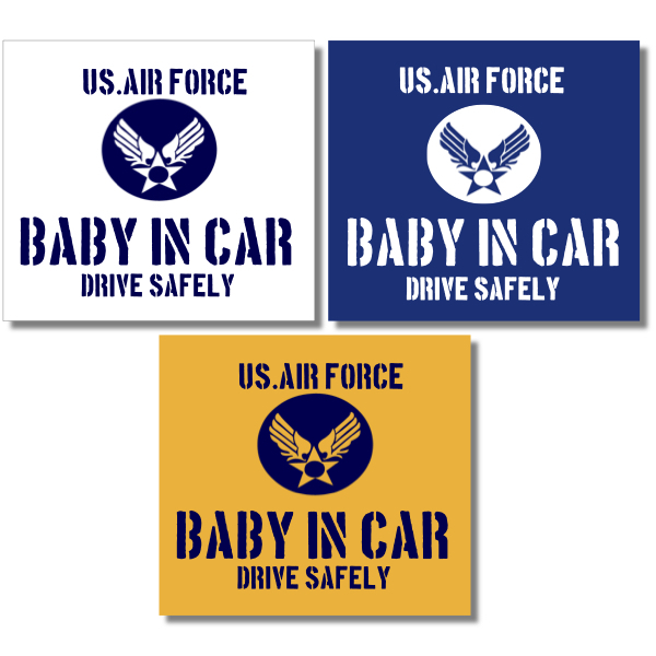 BABY IN CAR/ベビーインカーマグネットステッカー★世田谷ベース(旧米空軍タイプ)白