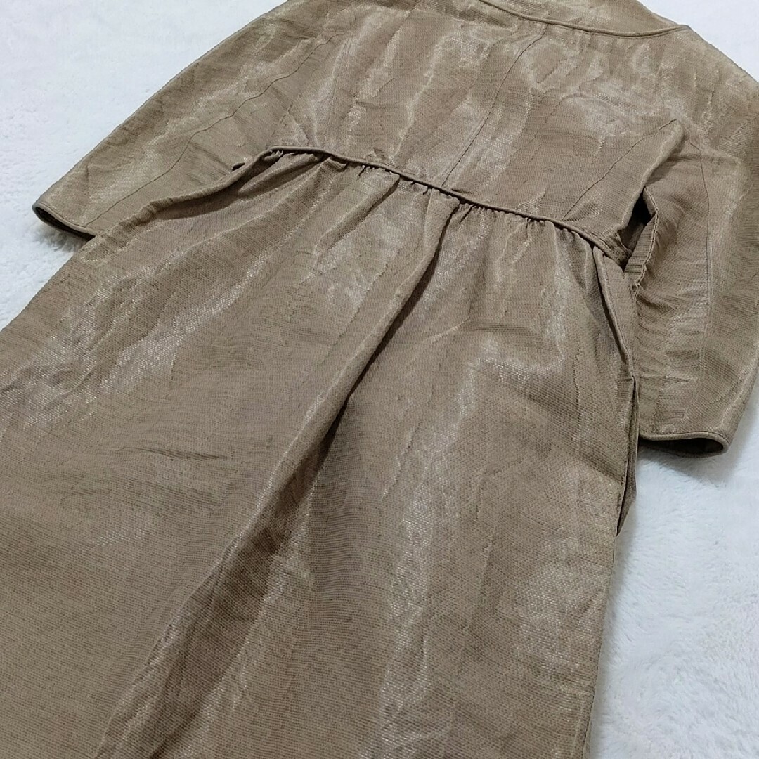 極美品 BURBERRY ESTABLISHED 1856 ノーカラーコート 麻の画像9