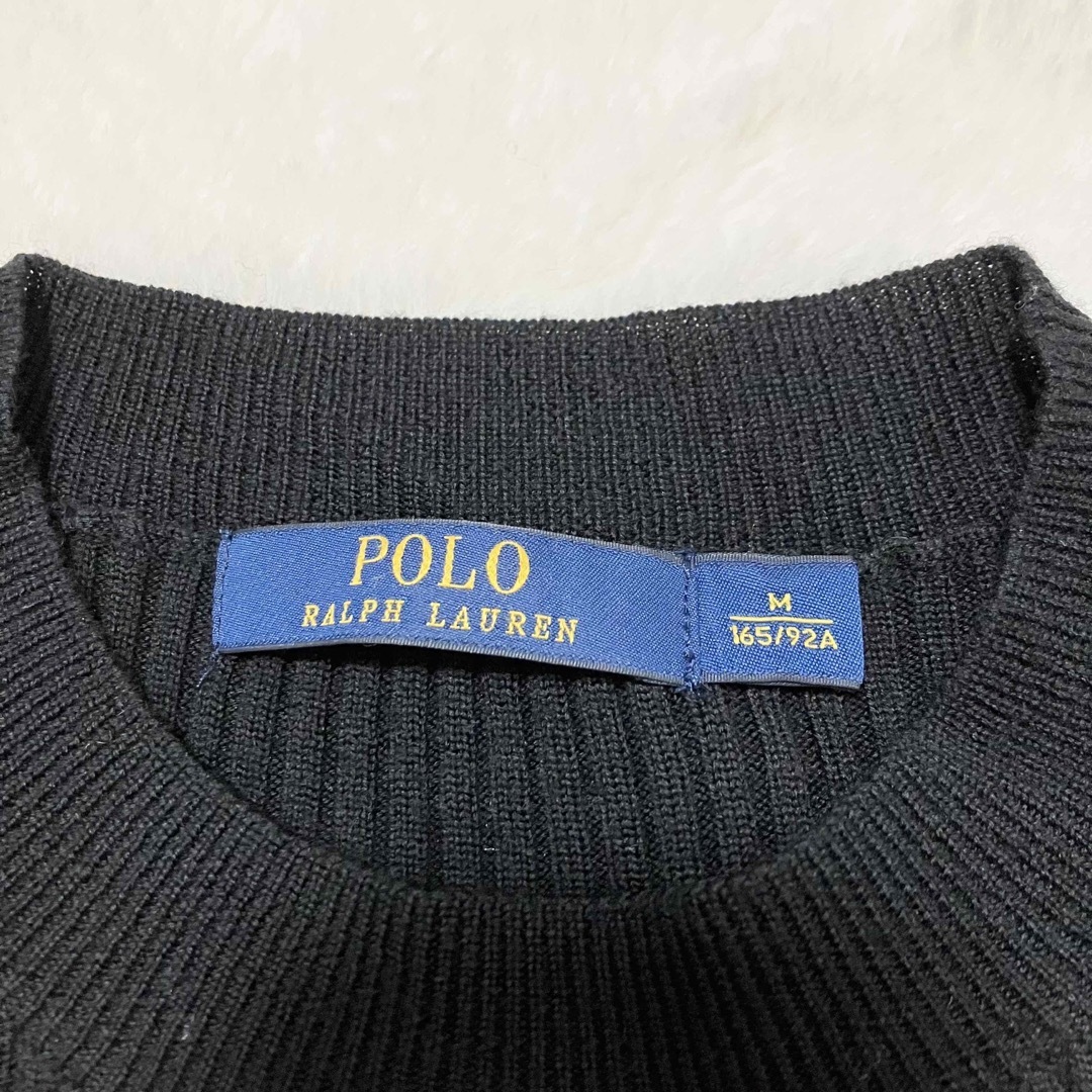  unused class Polo Ralph Lauren short sleeves rib knitted One-piece black stretch M