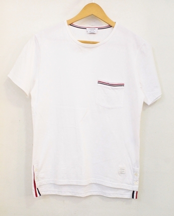 【中古】 THOM BROWNE. NEW YORK メンズTシャツ 0 THOM BROWNE. NEW YORK/ウェイトジャージーポケットTシャツ/0/白 ホワイト_画像1